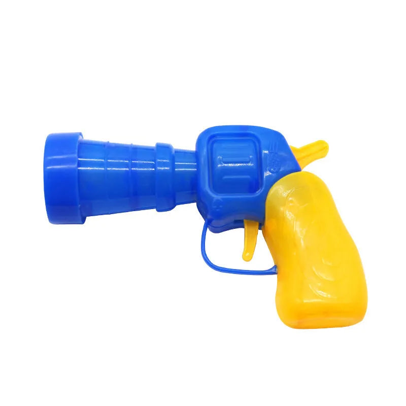 Plush ball shooter gun pet toy with multiple yarn balls for interactive fetch games