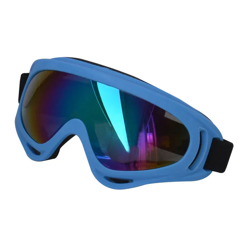 Outdoor dog sunglasses with UV400 protection, Class 2 sunshade lenses, full-frame PC construction, available in eleven colours including army green and black