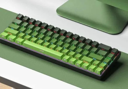 61-key mixed light wired keyboard with green red axis plastic casing 34 x 10.8 x 3.5 cm