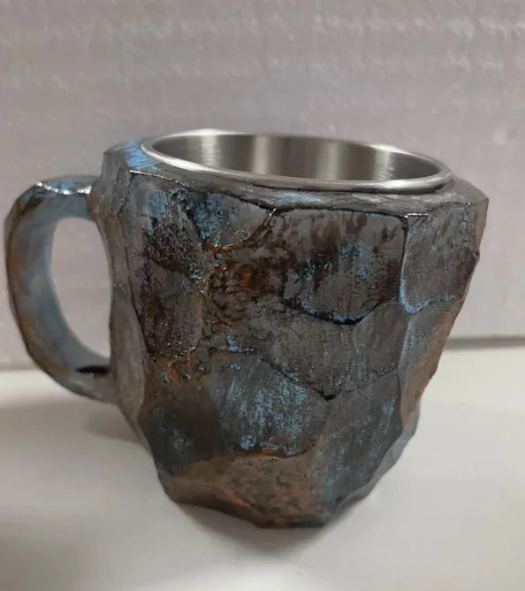 Resin mineral crystal coffee mug with handle showing clear design and colour options