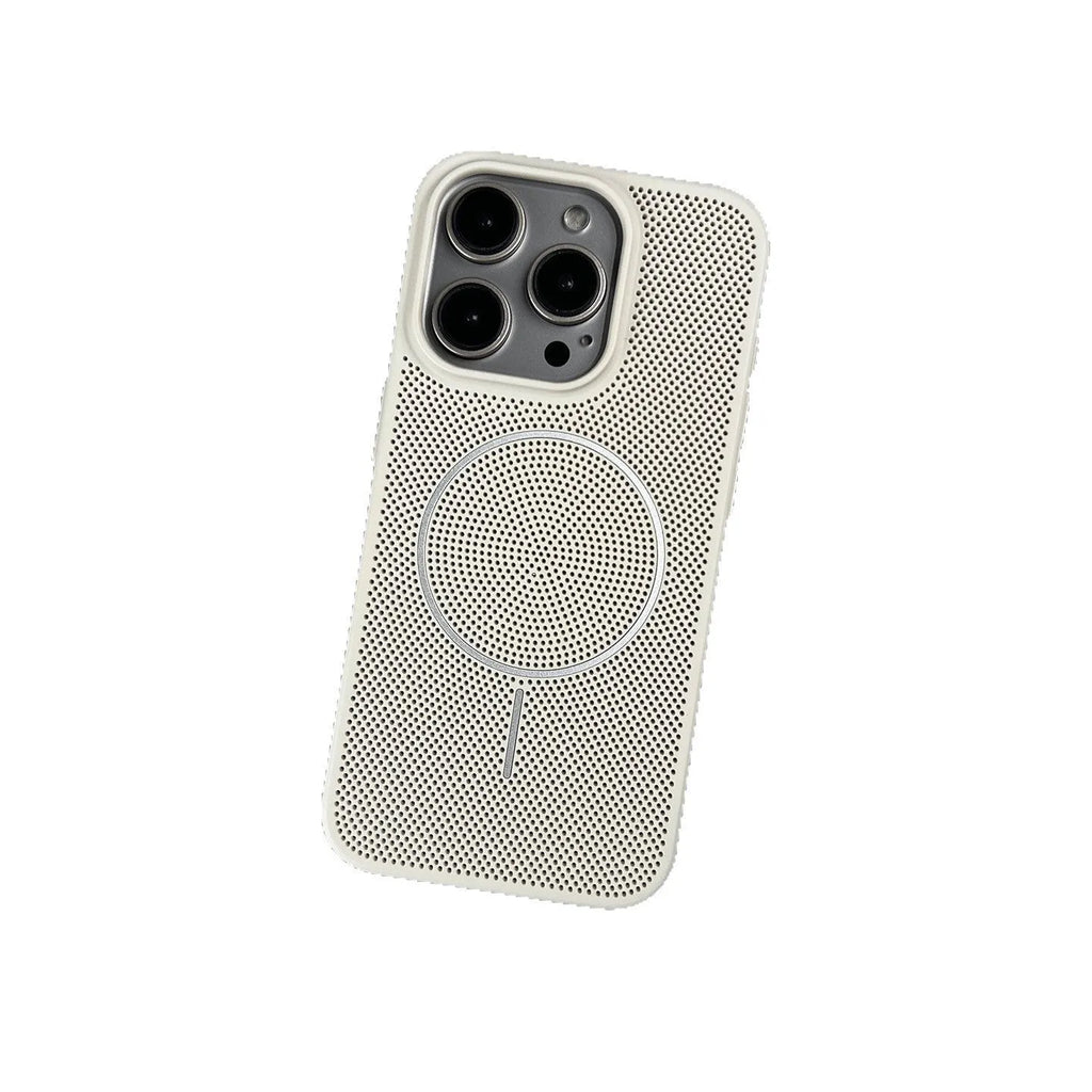 Frosted hard magnetic phone case with thin ring design on back for iPhone, shown in blue colour.