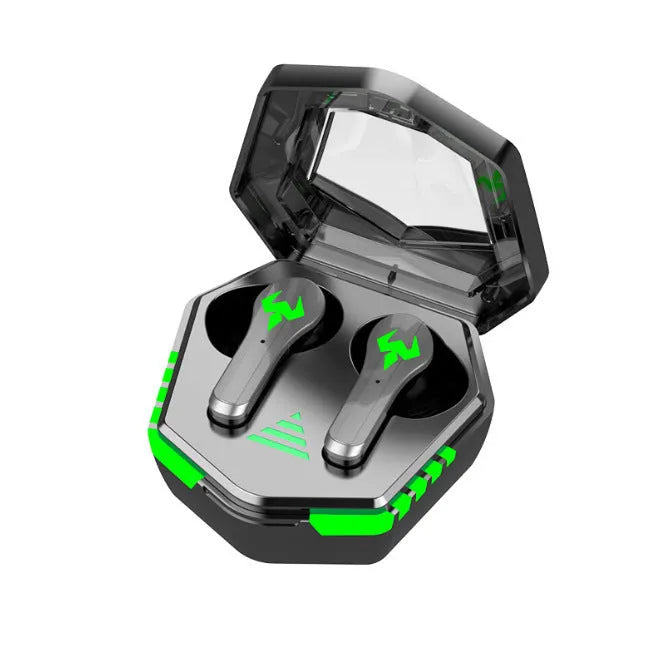 Black N35 wireless in-ear gaming Bluetooth headset on a dark background