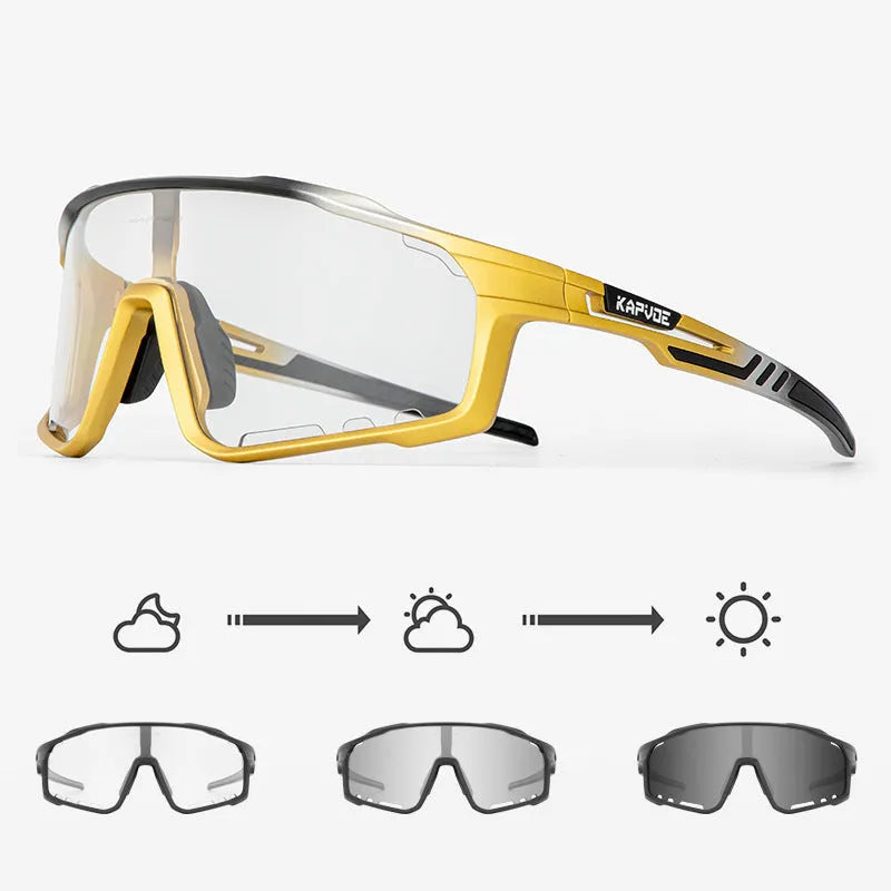 TR90 semi-rimless cycling sunglasses with photochromic lens in multiple colour options