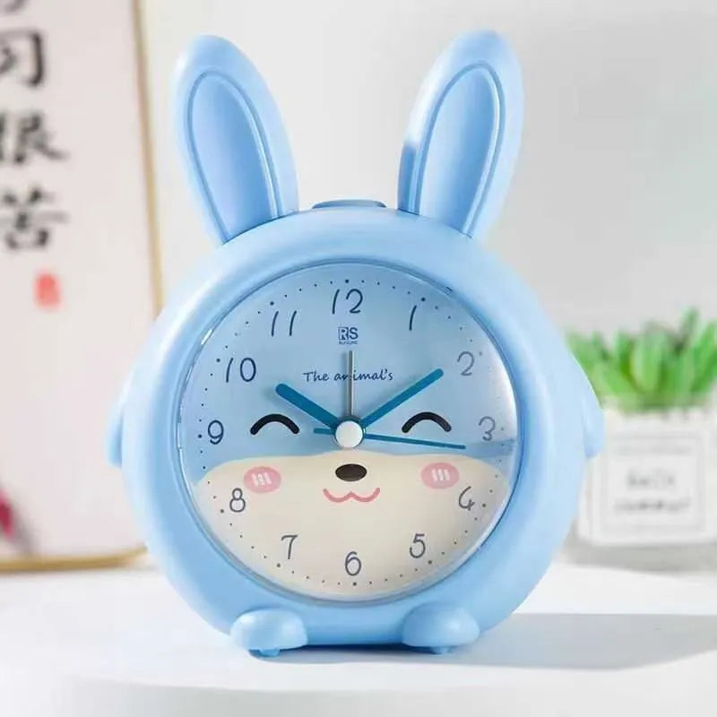 Cartoon style children's alarm clock with singing function in blue colour