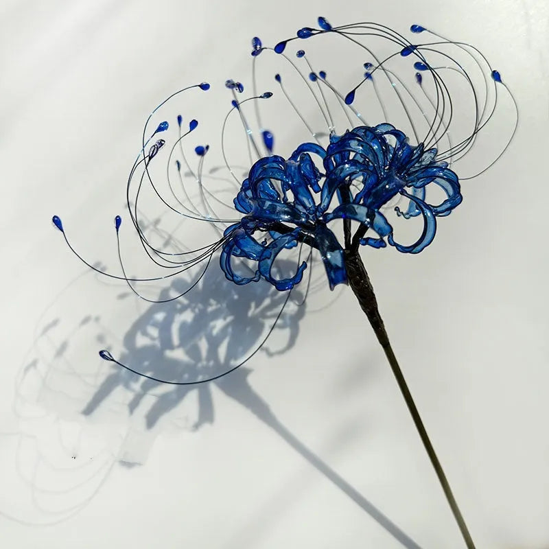 Bi'an creative flower hairpin with 8cm diameter flower and 20cm length clip in black colour