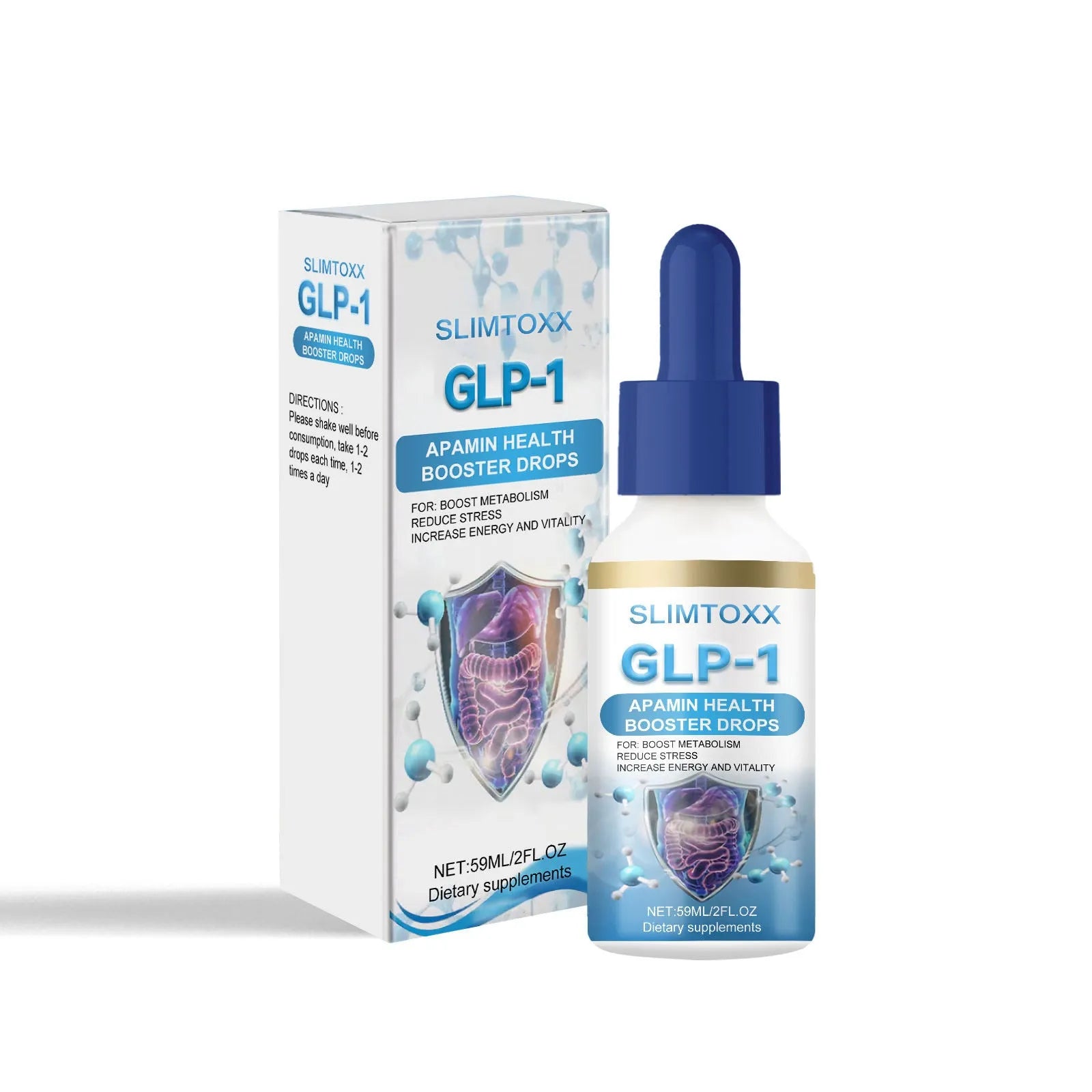 59ml bottle of mild body care drops with traditional Chinese medicine extract and droplet applicator