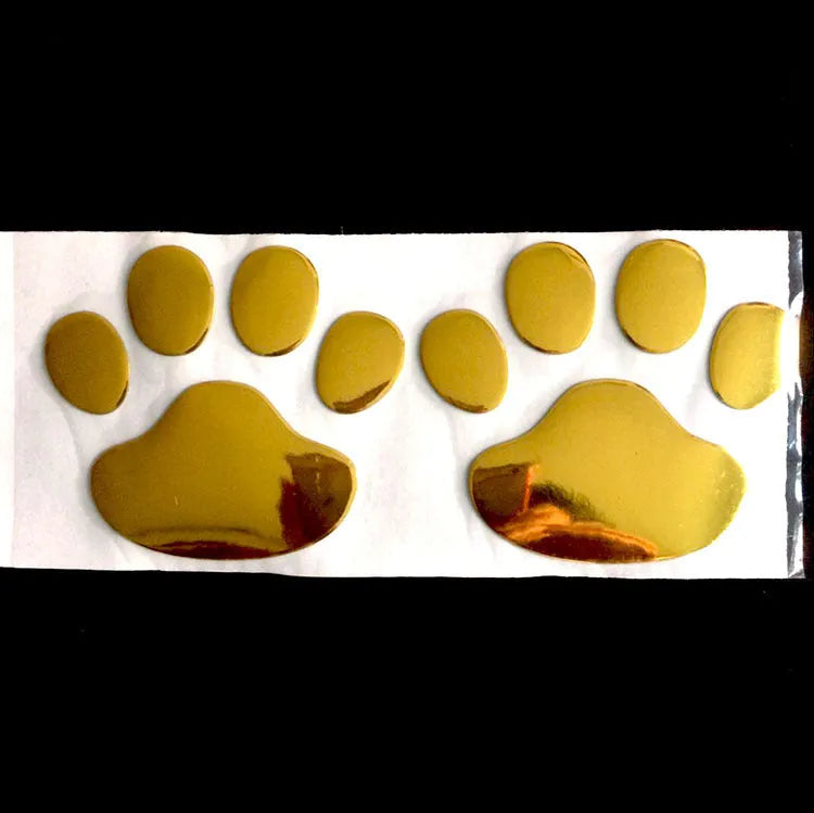 PVC hand-shaped brush design car sticker with dog footprints pattern measuring 7cm length