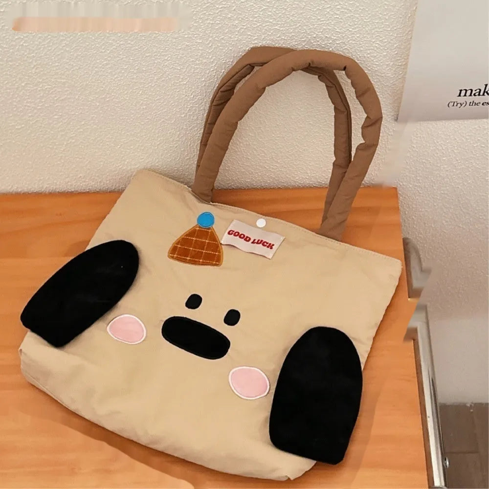 Cartoon canvas bag with printed animal designs measuring 30x36x24cm in multiple colour options