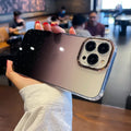 Soft eco-friendly mobile phone case for Apple iPhone in black, green, orange, and purple colours.