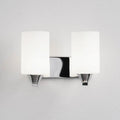 Modern chrome glass wall lamp with single head, bedside use, electroplated ABS chassis