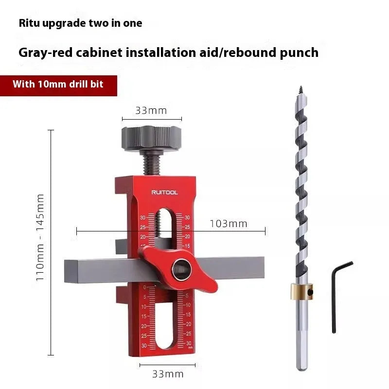 Aluminium alloy cabinet door installation aid for woodworking projects