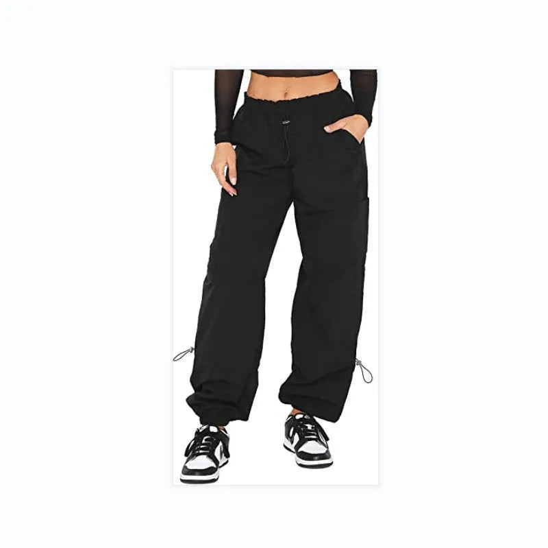 Multi-pocket straight-leg cargo casual pants in a light blue colour on a neutral background.