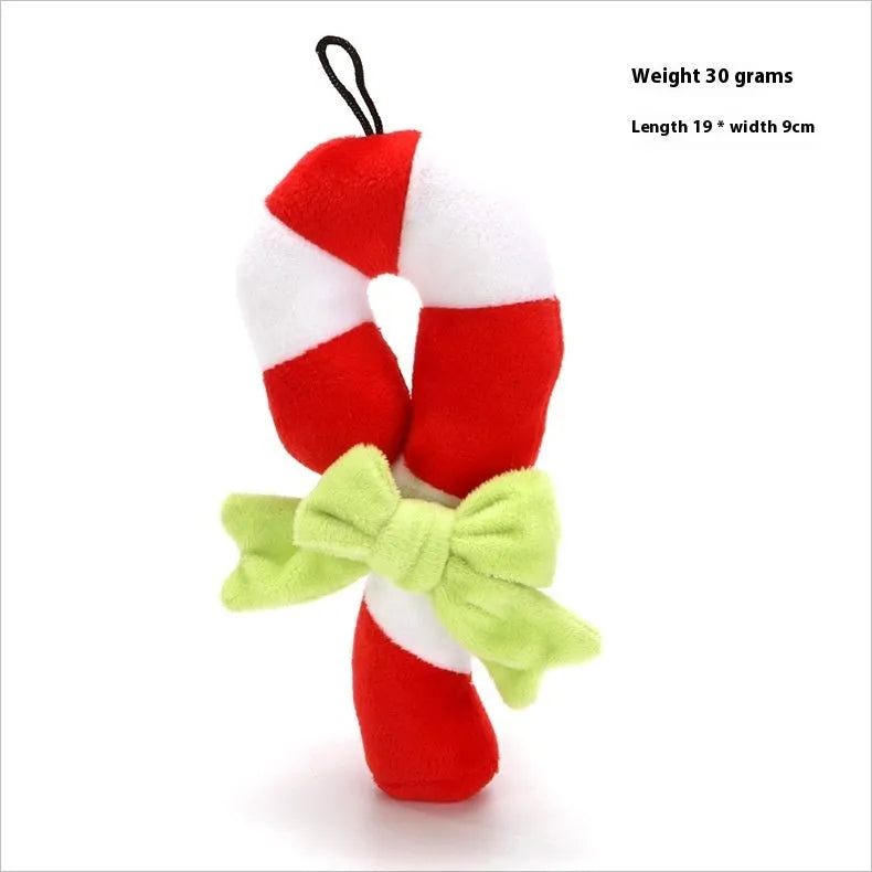 Christmas pet toy plush Santa Claus design with squeaker for cats and dogs