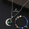 Natural stone zodiac necklace and bracelet set for all 12 star signs
