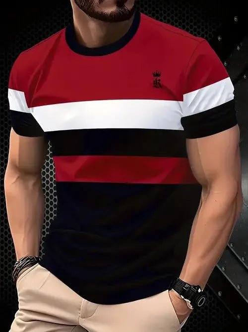 Men's loose fit polyester short sleeve T-shirt in multiple colours and sizes