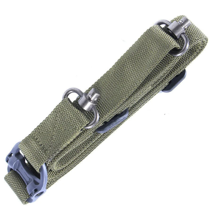 MS4 tactical nylon multifunctional strap rope in black, army green, or mud colour, showing 150 cm length.