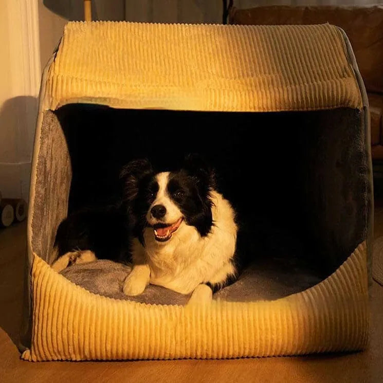 Mushroom house style indoor dog house with detachable cover for small and large dogs