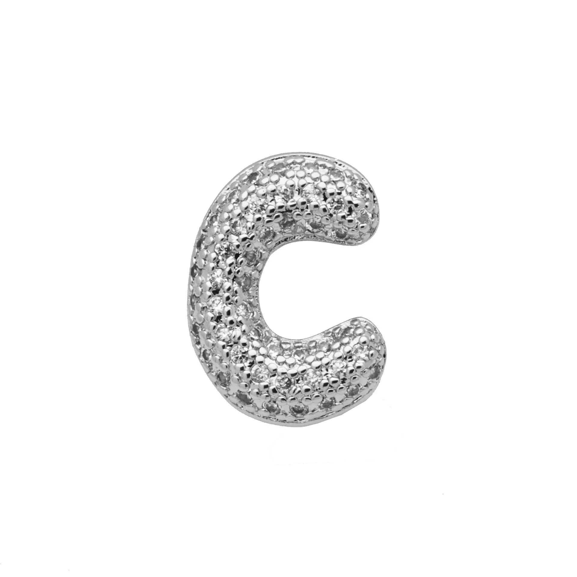 Copper letter bracelet with a single 'A' charm featuring micro inlaid zirconium detail on a gold-finished chain.