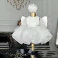 White polyester princess dress for girls with hair accessory, suitable height 80-140cm