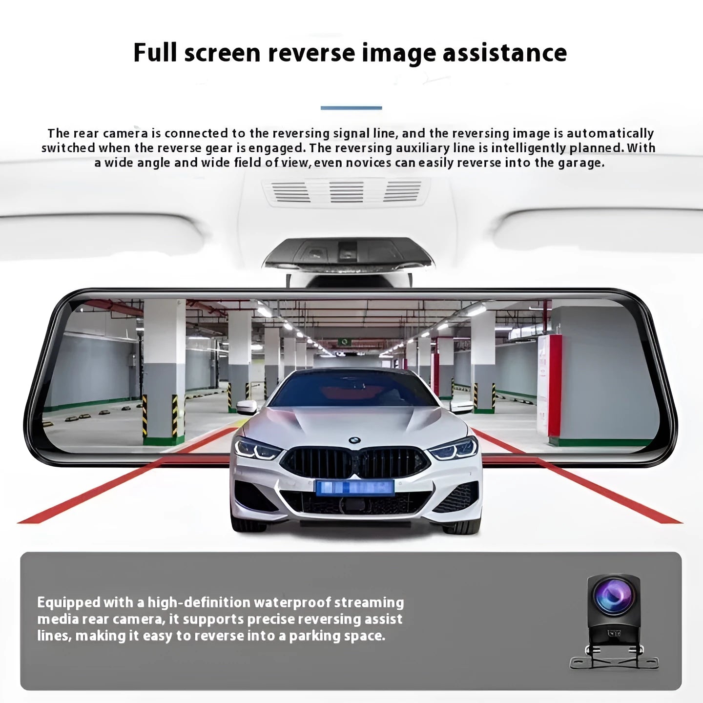 10-inch touch screen streaming video recorder with front and rear recording functions