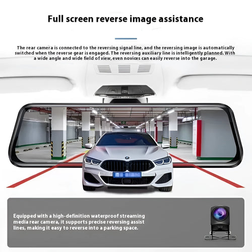 10-inch touch screen streaming video recorder with front and rear recording functions