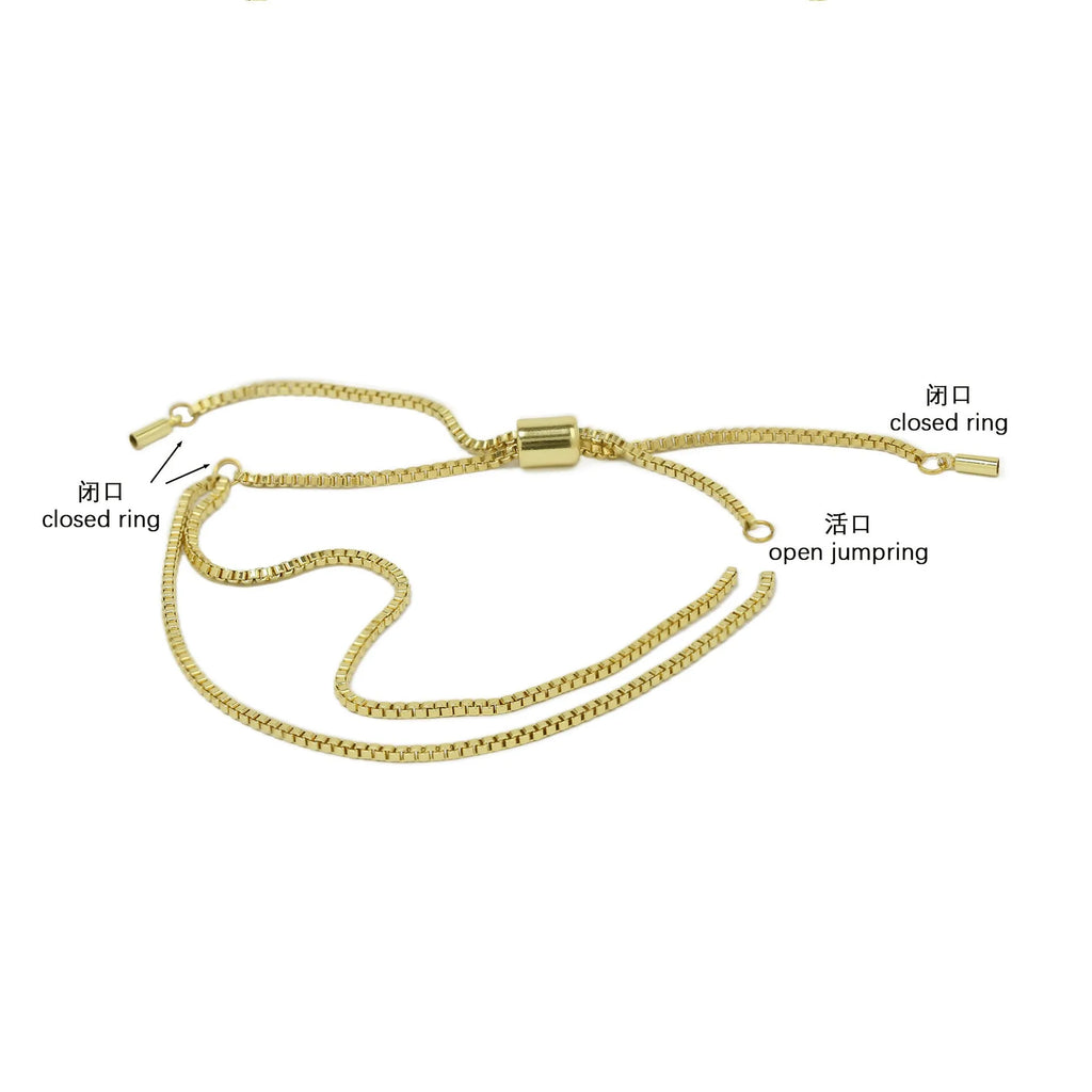 18k electroplated gold DIY letter name bracelet with smooth bubble surface on copper alloy
