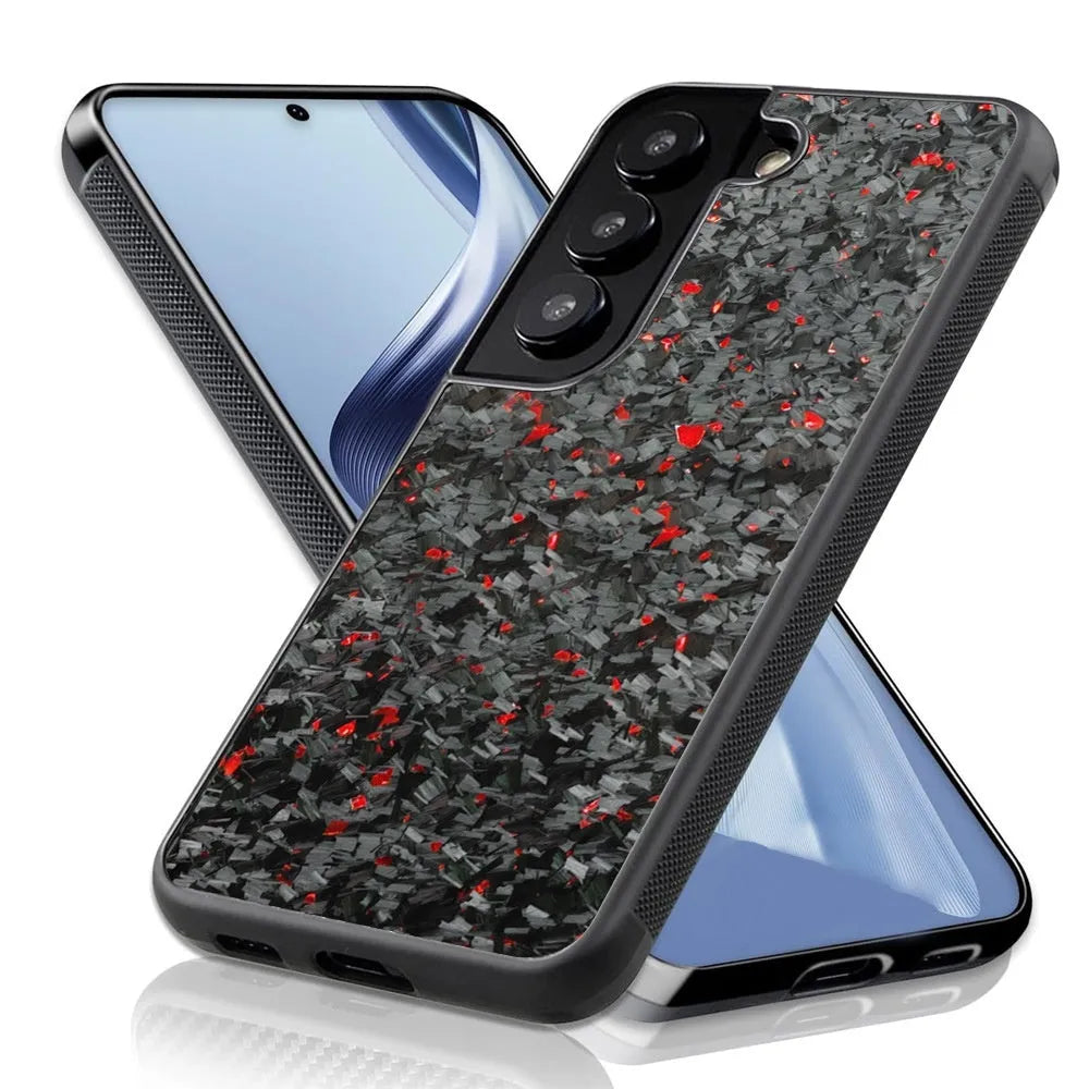 Real carbon fiber silicone phone case for Samsung S24 Ultra in forged blue colour