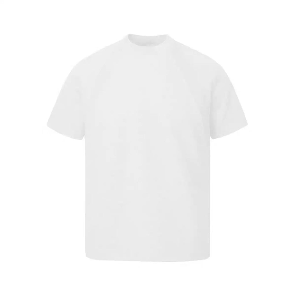 Loose grey short sleeve top with textured air layer stitching detail on the front