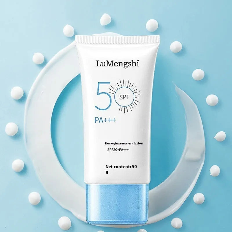 Tube of 50g refreshing sunscreen with whitening and moisturising for universal skin types