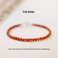 Women's natural southern red agate bracelet with 3mm cut surface stones in retro design