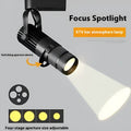 Black surface-mounted LED spotlight with aluminium housing for restaurant atmospheric lighting