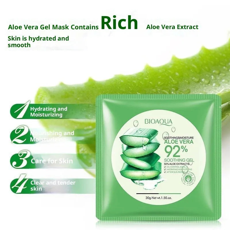 Aloe vera gel facial mask 30g in natural aloe format for universal skin types, available as 1pcs or 4pcs