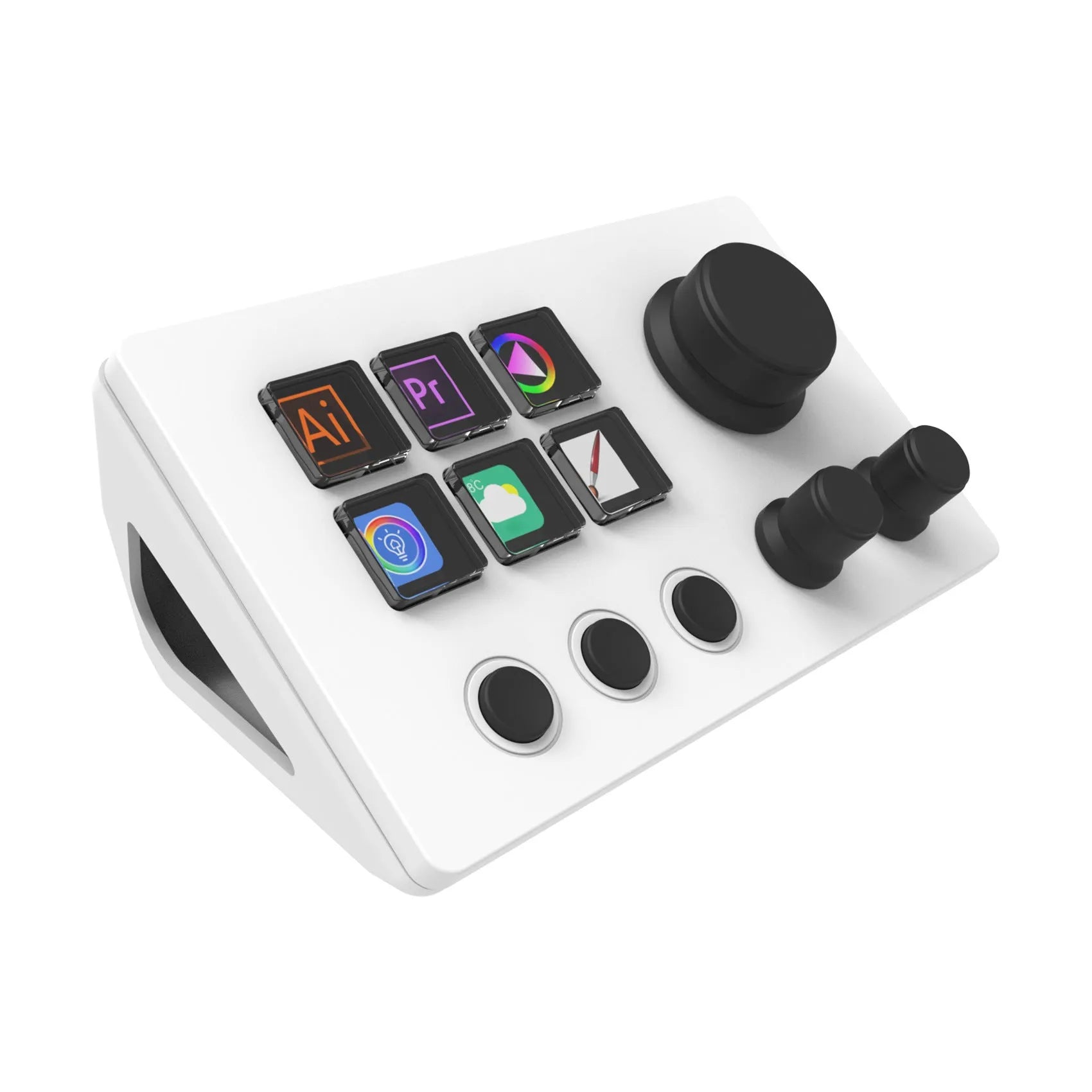 Black Visual Keyboard N3 silicone keypad with mounting bracket and coiled USB cable.