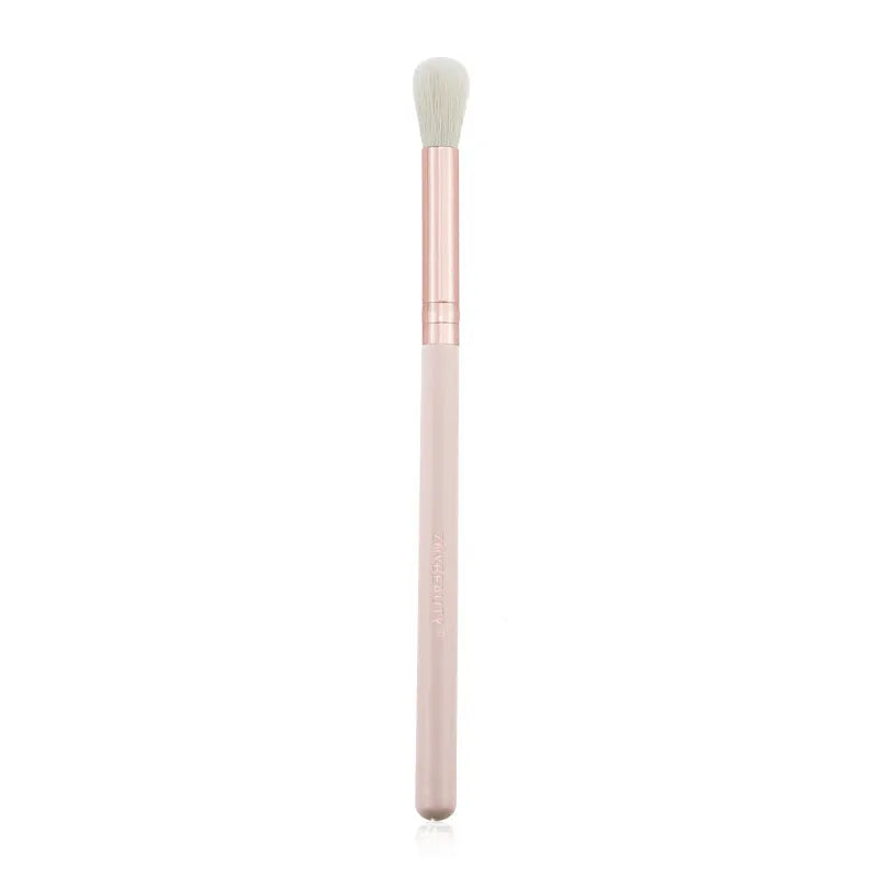 26-piece pink professional makeup brush set with wooden handles and wool bristles for face application