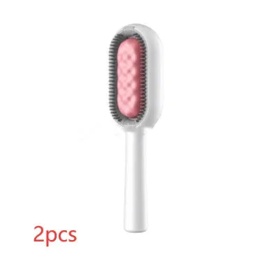 Green plastic pet hair removal comb with disposable wipes sticker for cats and dogs