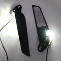 Pair of yellow light motorcycle rearview mirror reflectors with aluminium alloy housing and convex lens
