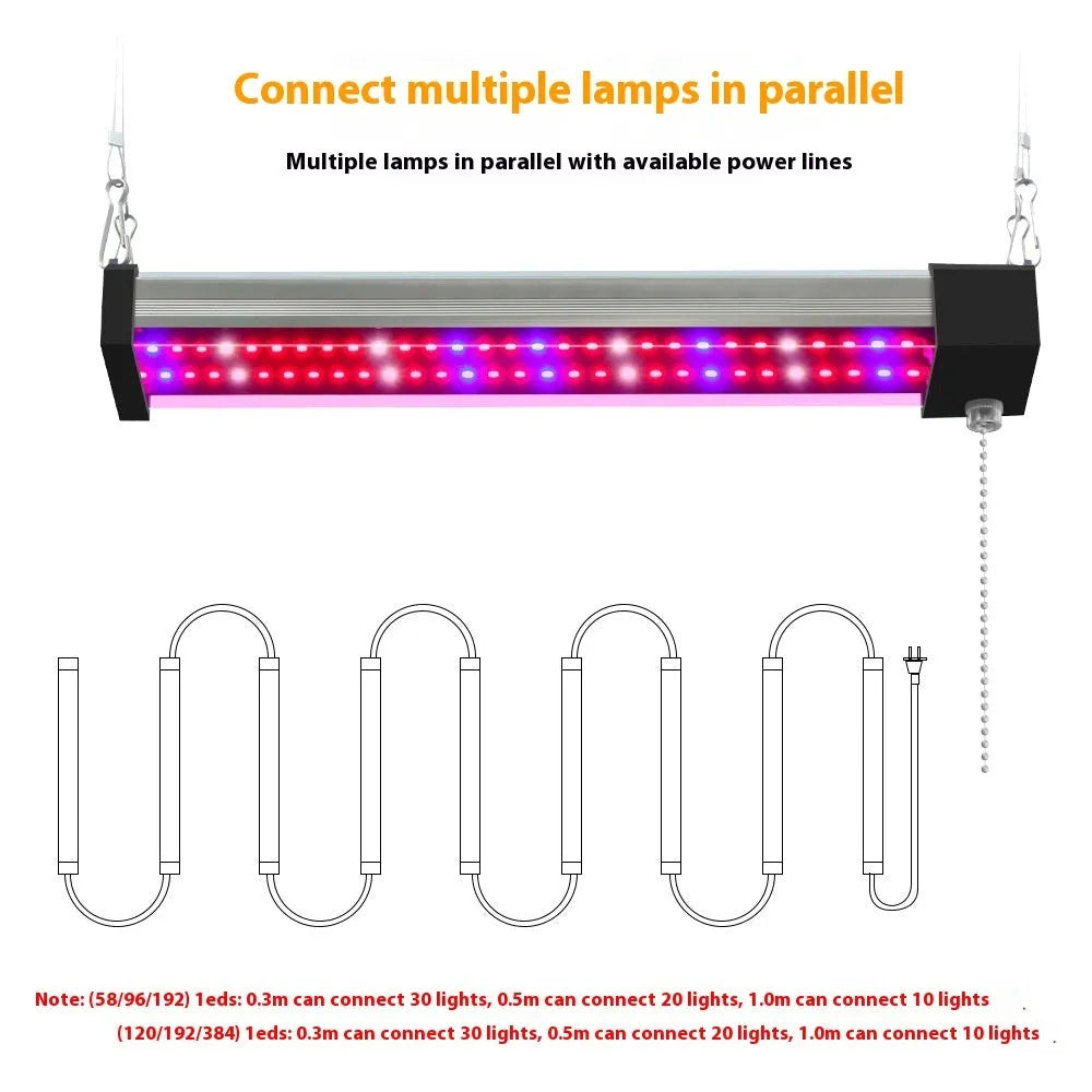 Full spectrum LED grow light bar with 384 beads, PC shell, available in 30CM 50CM 100CM for indoor plants