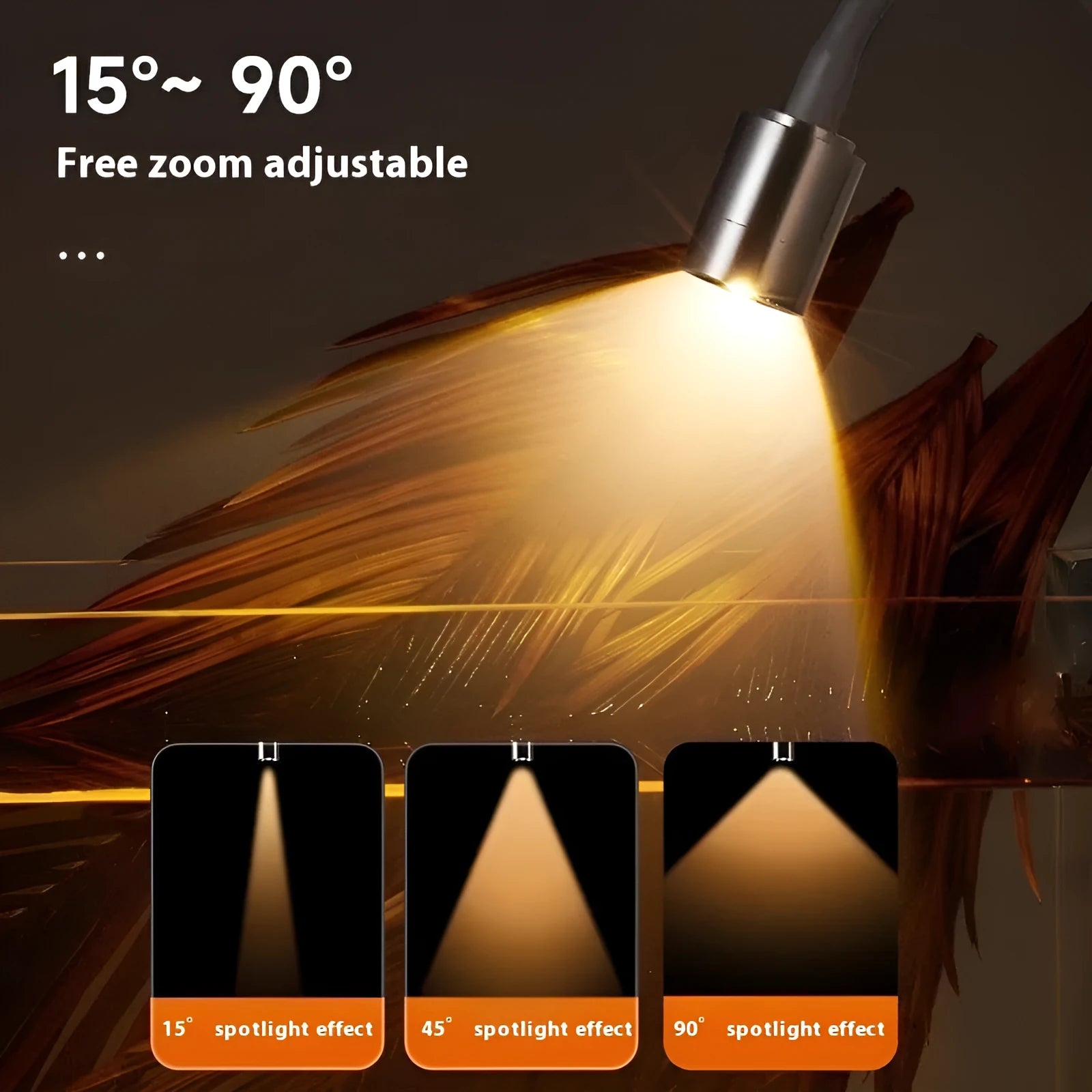 Mini LED aquarium light with adjustable clip mounting on small fish tank