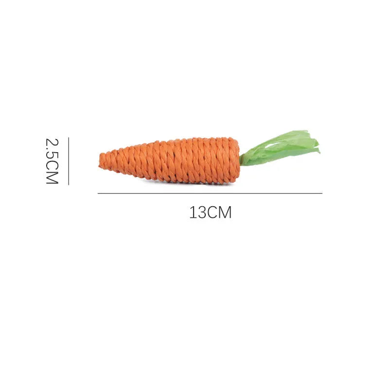Cat toys multipack with carrot-shaped paper crinkle toys, ringing stones, interactive sticks, and dental grinding sticks