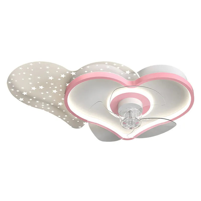 Ceiling fan light with LED and ABS blades in blue white for a child's bedroom