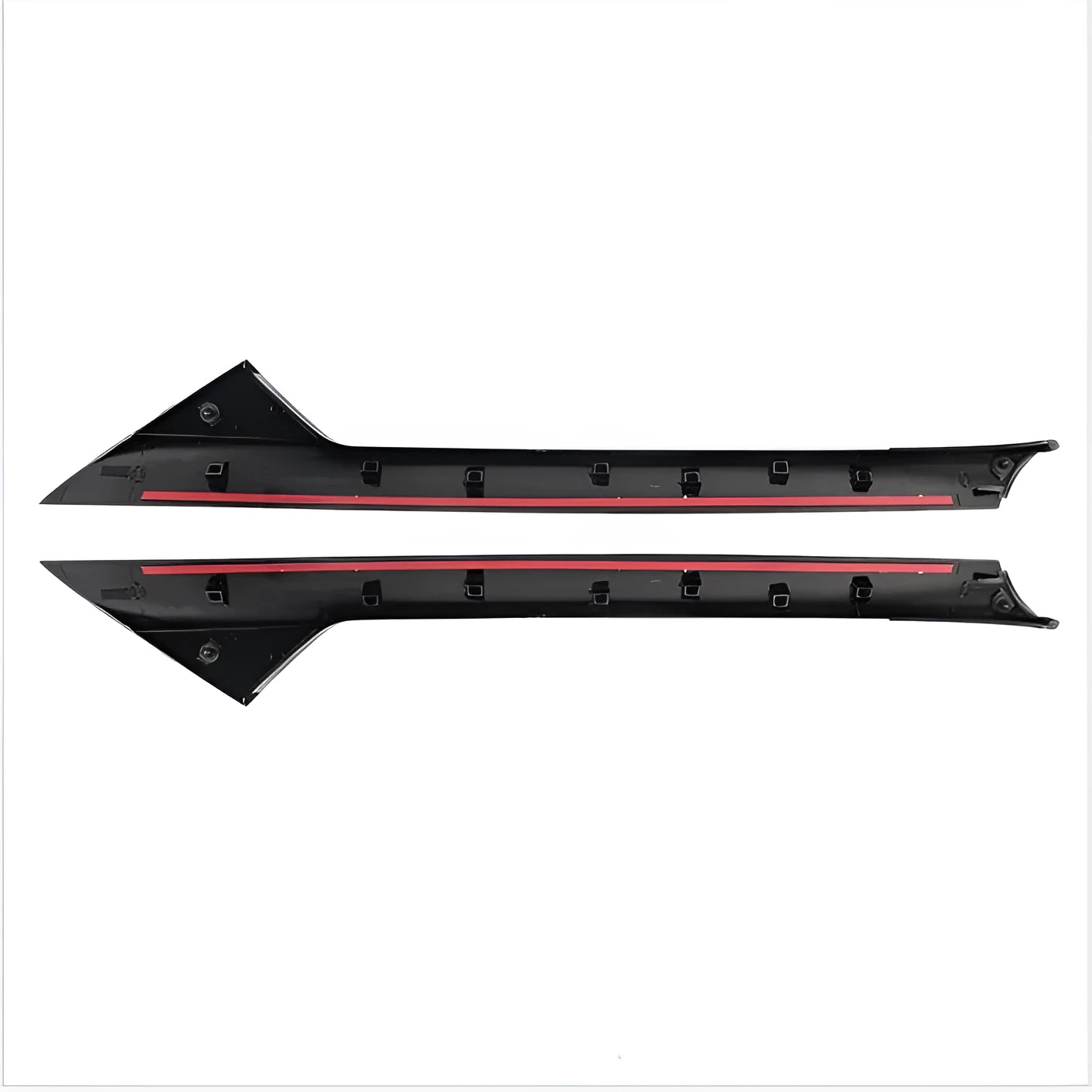 Black front windshield decorative trim panel set for Ford vehicles