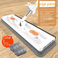 New style large flat mop with 137cm stainless steel handle, 360 rotating head, fine fibre cloth, white or blue, for hard floors