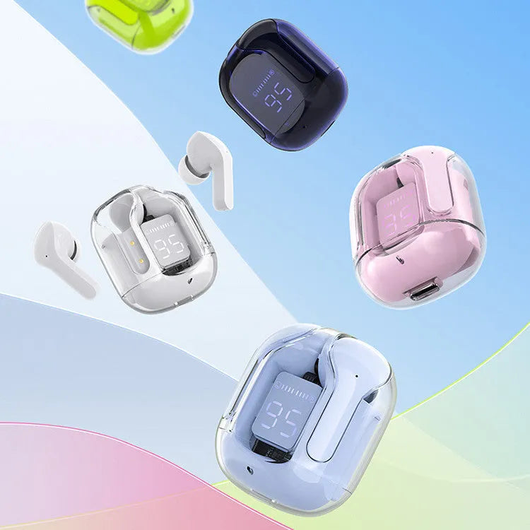 Mini wireless Bluetooth headset with LED digital display in multiple colour options