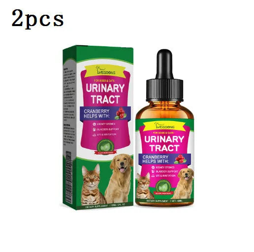 60ml pet pain relief drops bottle with botanical extracts measuring 3.2 by 11.5cm