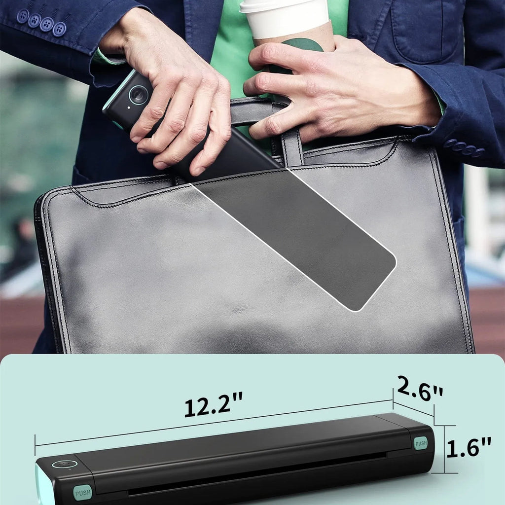 Phomemo M08F portable A4 thermal printer in multiple colour options with Bluetooth connectivity