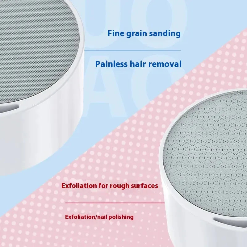 Nano glass 2-in-1 epilator and foot grinder device for body hair removal and skin treatment