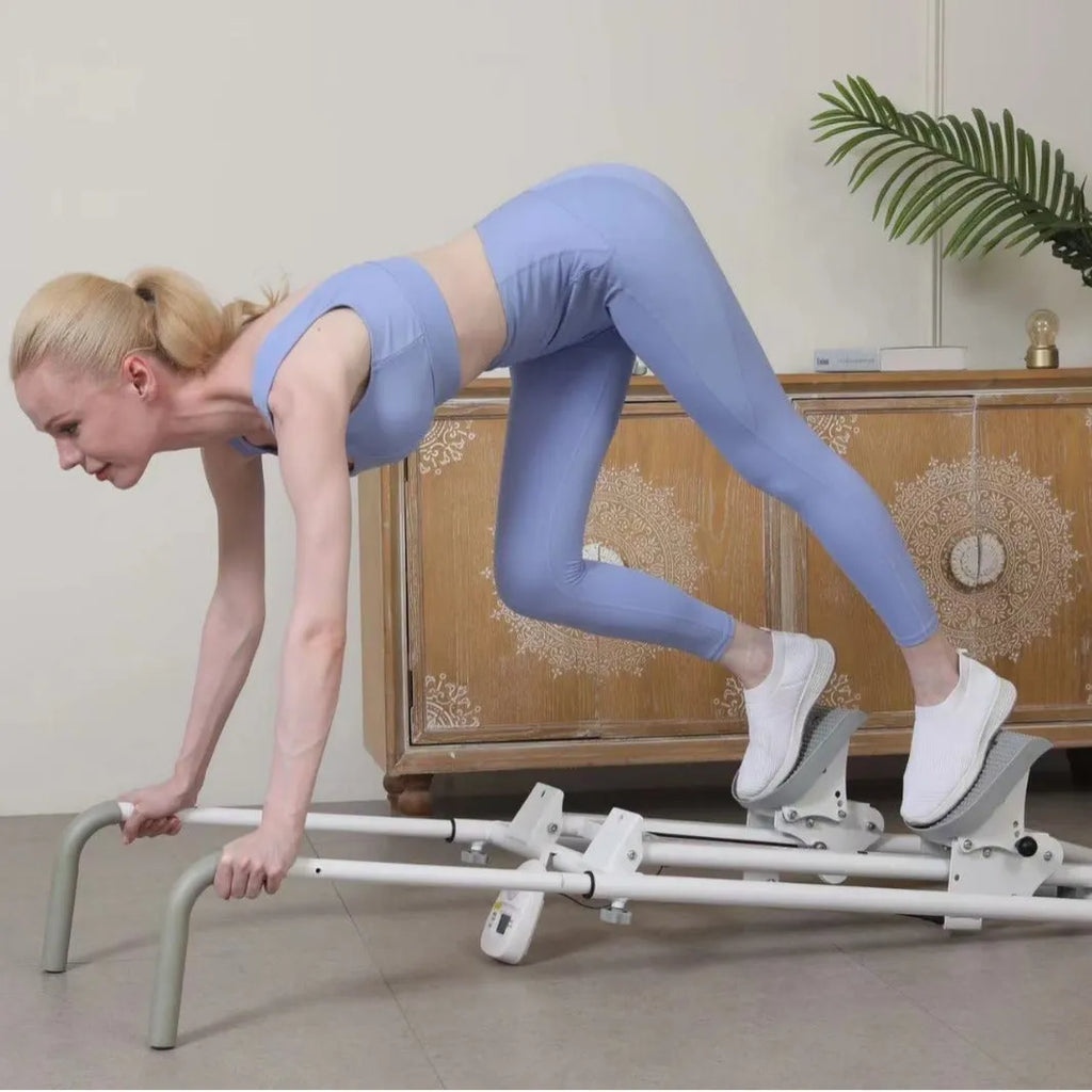 Starlight White foldable multi-function treadmill and indoor climbing frame for home fitness