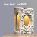 Magic Book gypsum table lamp in book shape for bedroom bedside ornament with switch control