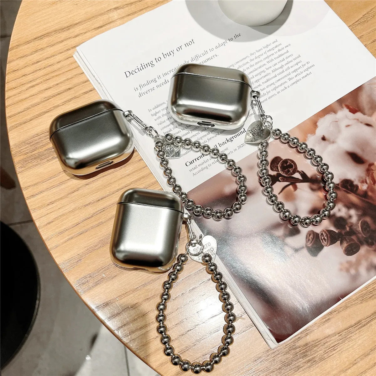 Matte plating TPU protective cover for AirPods 4 earphone case with bracelet