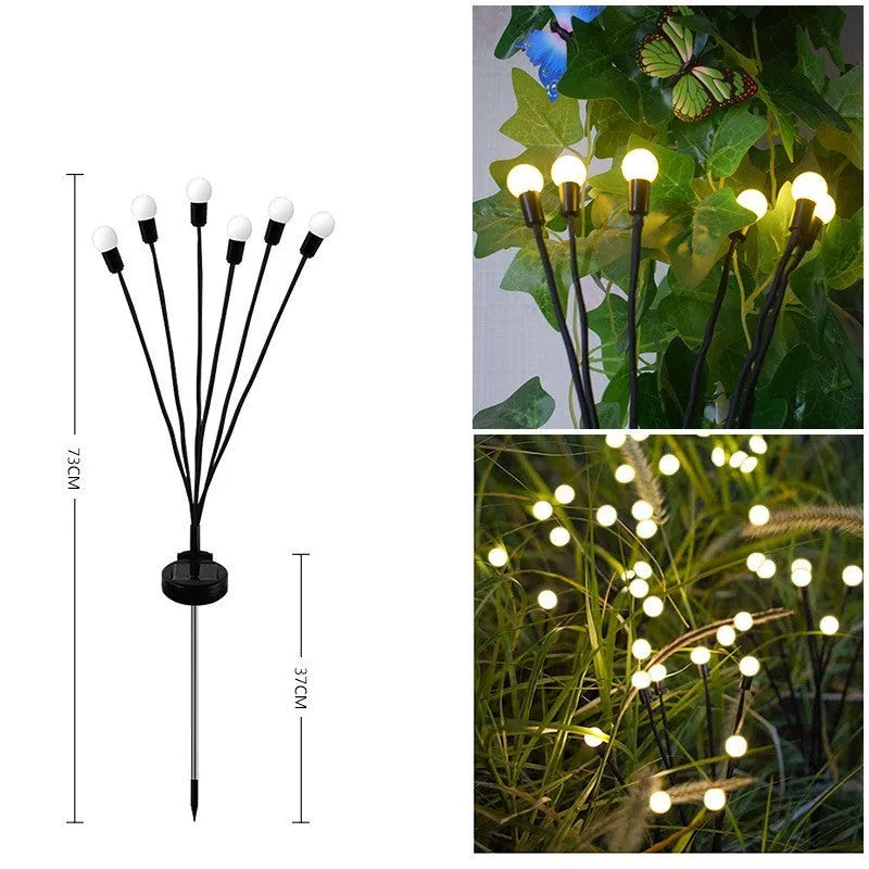 Solar-powered LED garden light with ground spike for soil installation in warm white or coloured lighting options